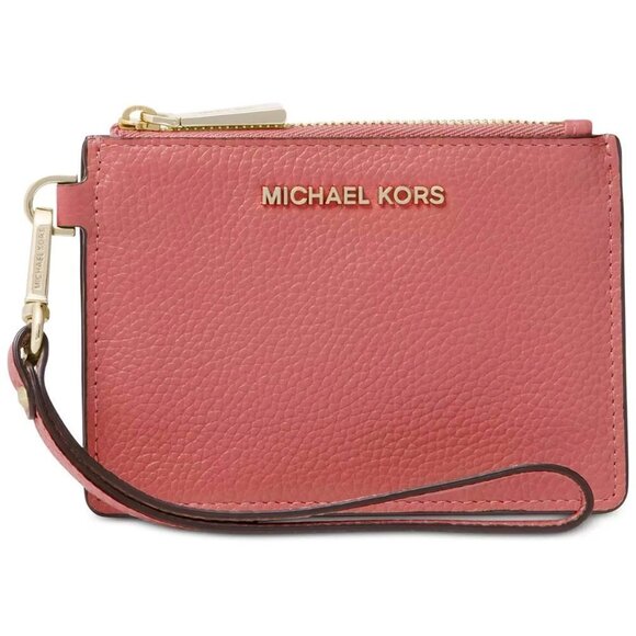 Michael Kors Women's Rose Leather Coin Purse Card Holder - Picture 1 of 10